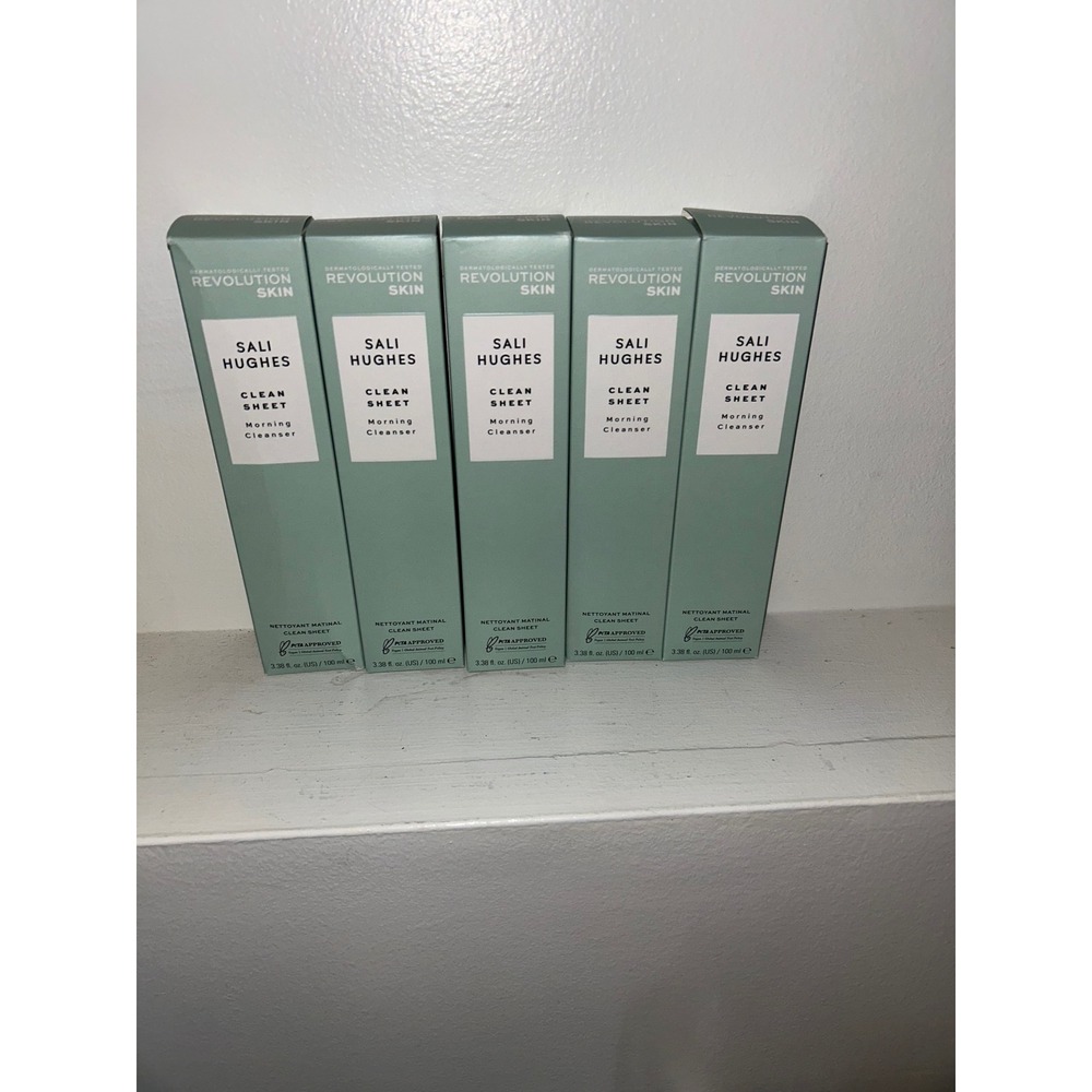 Lot of 5 Revolution Skincare Sali Hughes Clean Sheet Morning Cleanser 3.38oz NIB